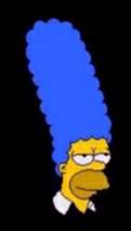 homer simpson with marge hair wig