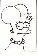 Marge Simpson with two weird blobs on her head